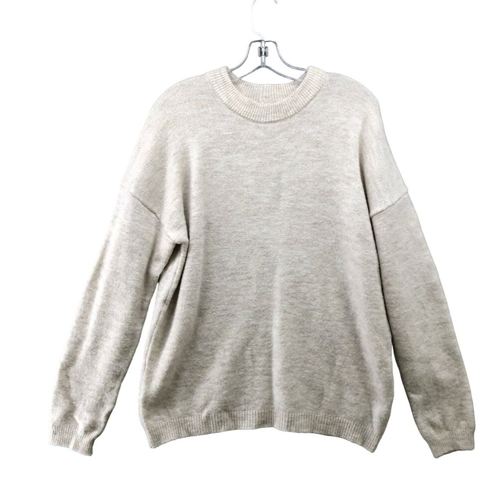 Urban Outfitters Relaxed Knit Sweater Mens M Beige Crewneck Wool Alpaca Blend